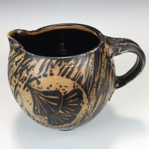 Ginkgo Leaf Pottery Pitcher by Terry Plasket